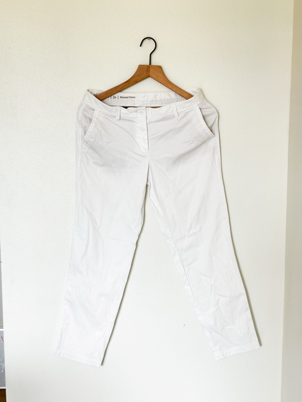 Talbots White Straight-Leg Cotton Pants